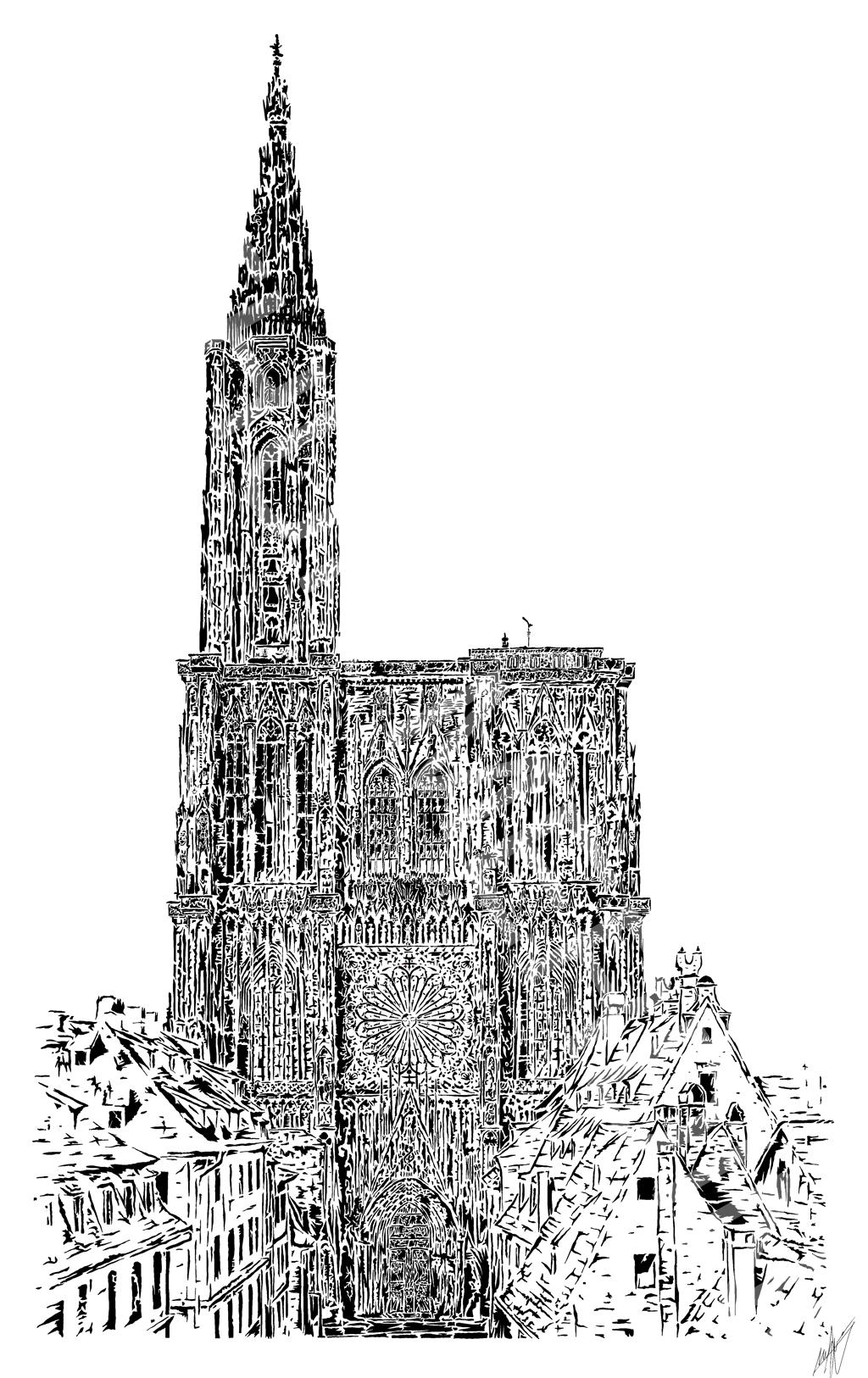 Sérigraphie de la Cathédrale de Strasbourg